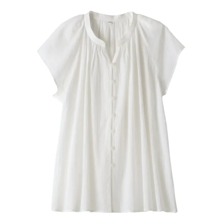 Women's High Twisted Veil French Sleeve Blouse