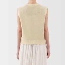 Women's High Twisted Yarn Mesh French Sleeve Sweater