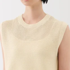 Women's High Twisted Yarn Mesh French Sleeve Sweater