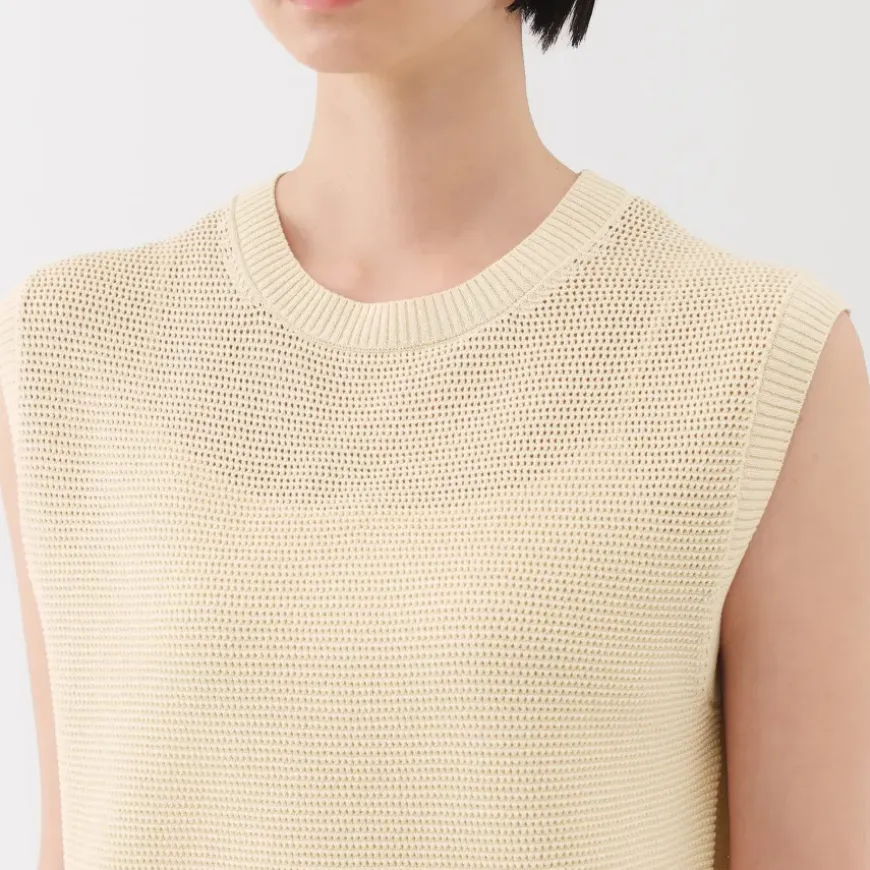 Women's High Twisted Yarn Mesh French Sleeve Sweater