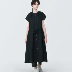 Women's High-Twist Veil French Sleeve Dress