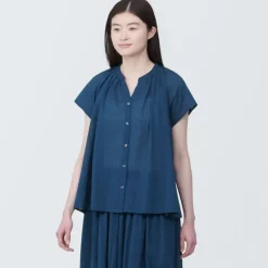 Women's High-Twist Veil French Sleeve Blouse