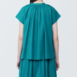 Women's High-Twist Veil French Sleeve Blouse
