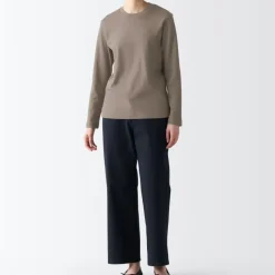Women's Interlock Knit Crew Neck Long Sleeve T-Shirt