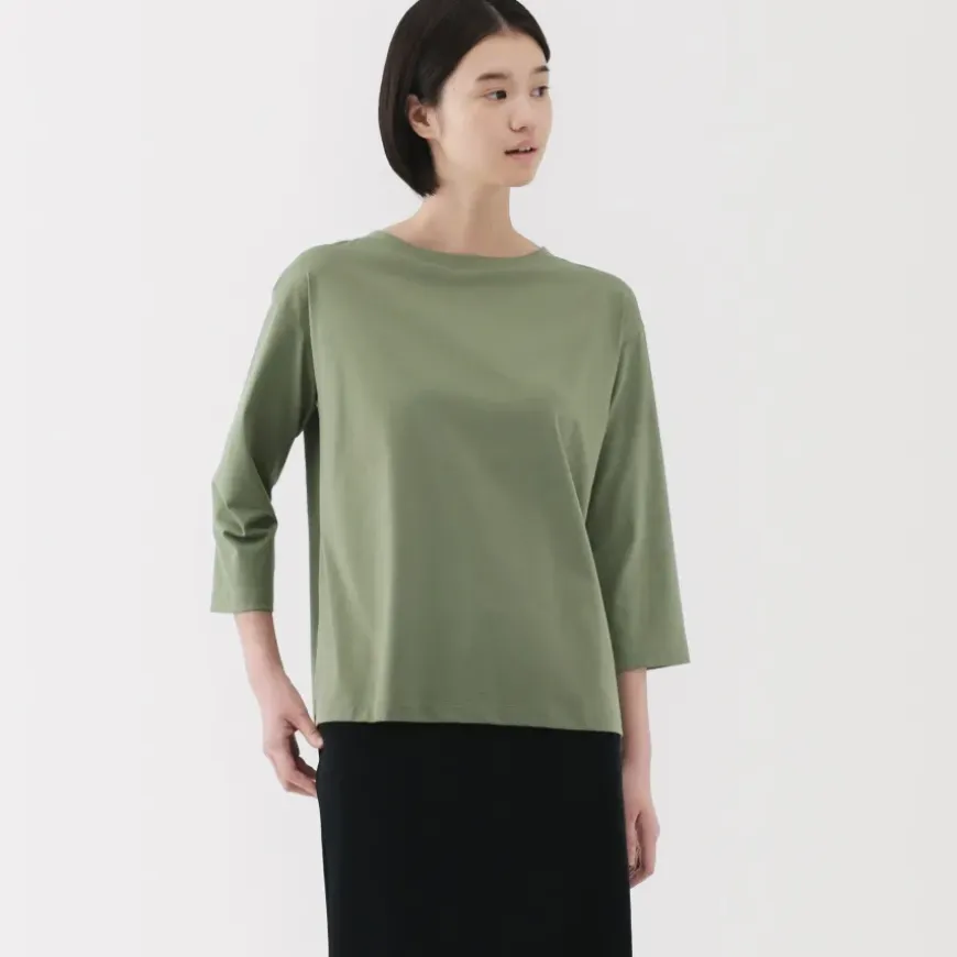 Women's Jersey Boat Neck 3/4 Sleeve T-Shirt