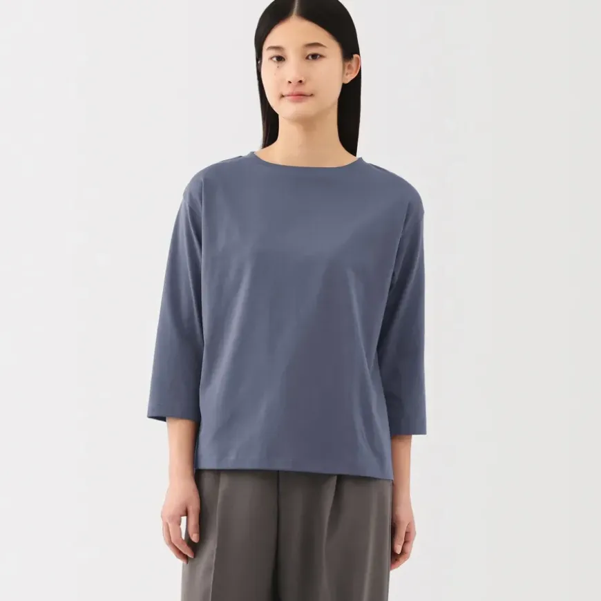 Women's Jersey Boat Neck 3/4 Sleeve T-Shirt
