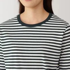 Women's Jersey Crew Neck Long Sleeve Striped T-Shirt