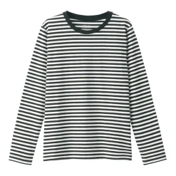 Women's Jersey Crew Neck Long Sleeve Striped T-Shirt