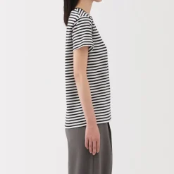 Women's Jersey Crew Neck Short Sleeve Striped T-Shirt