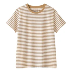 Women's Jersey Crew Neck Short Sleeve Striped T-Shirt