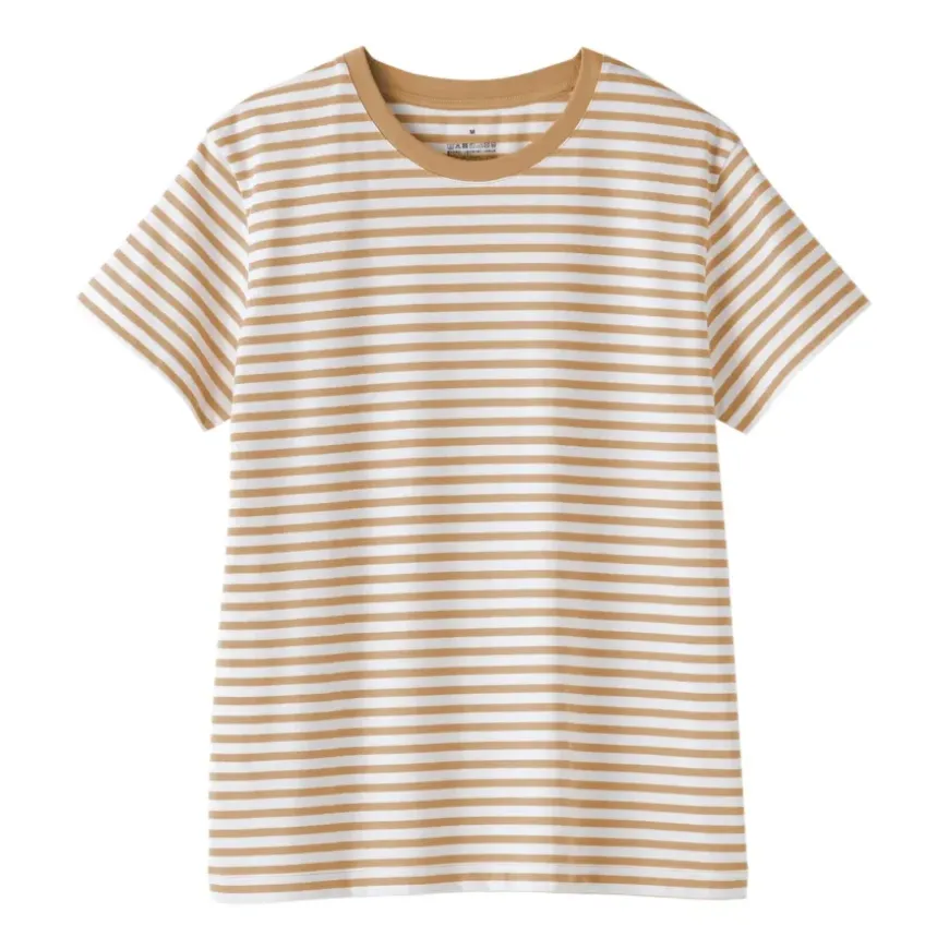 Women's Jersey Crew Neck Short Sleeve Striped T-Shirt