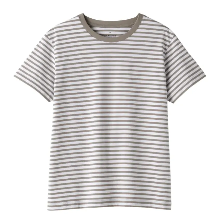 Women's Jersey Crew Neck Short Sleeve Striped T-Shirt