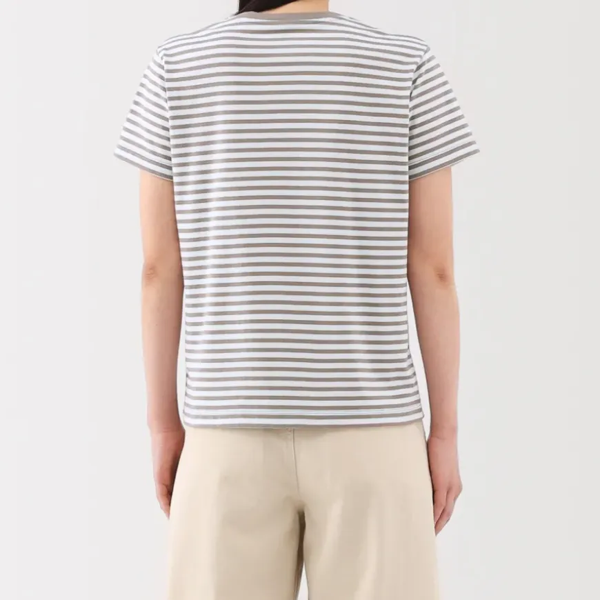 Women's Jersey Crew Neck Short Sleeve Striped T-Shirt