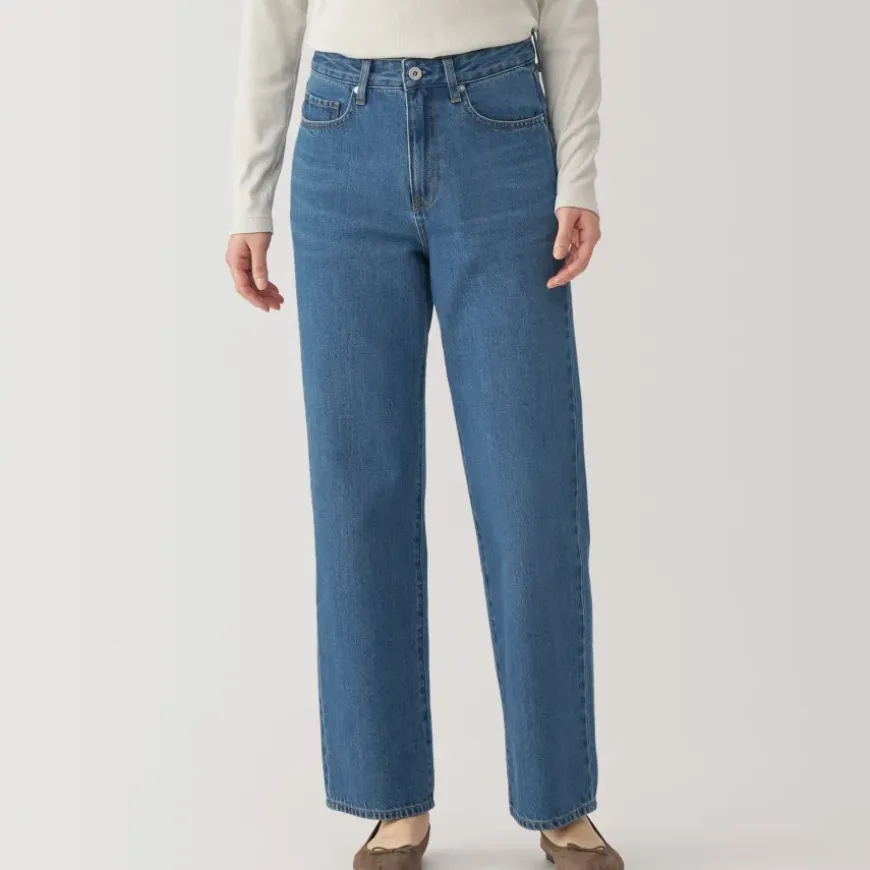 Women's Kapok Blend Denim Straight Pants