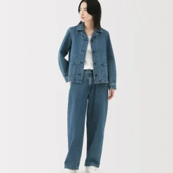 Women's Kapok Blend Denim Wide Tapered Pants
