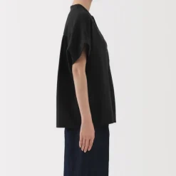 Women's Kapok Blend Double Gauze Short Sleeve Blouse