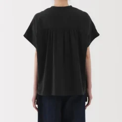 Women's Kapok Blend Double Gauze Short Sleeve Blouse