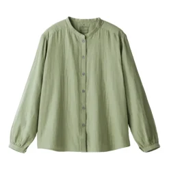 Women's Kapok Blend Double Gauze Long Sleeve Blouse