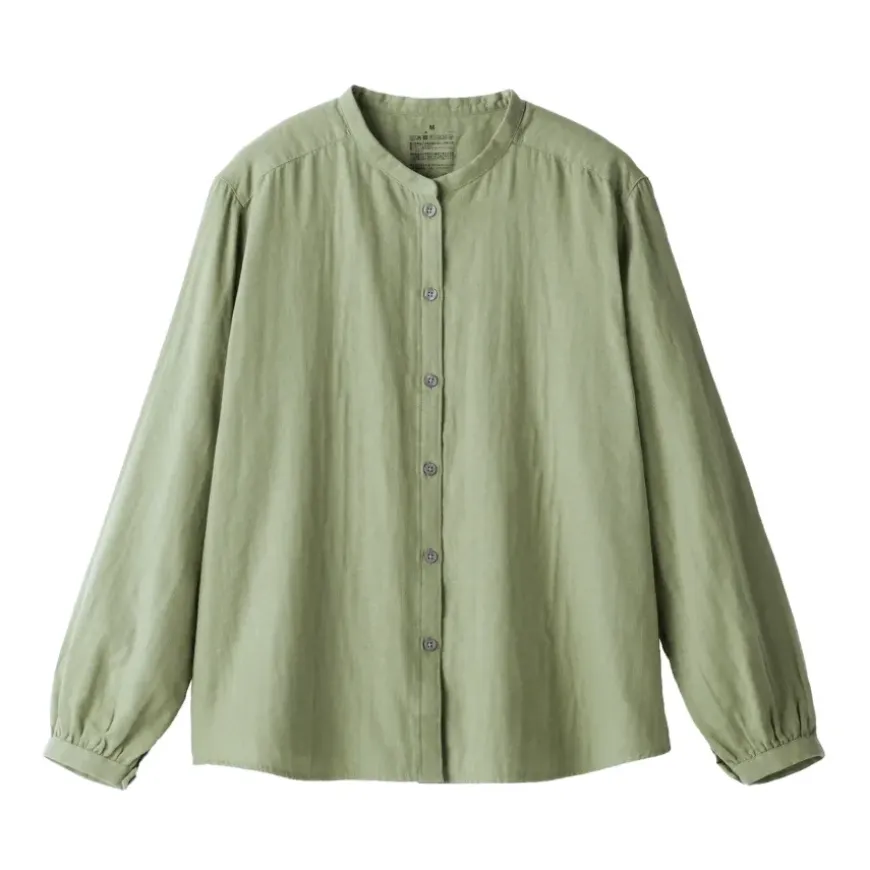 Women's Kapok Blend Double Gauze Long Sleeve Blouse
