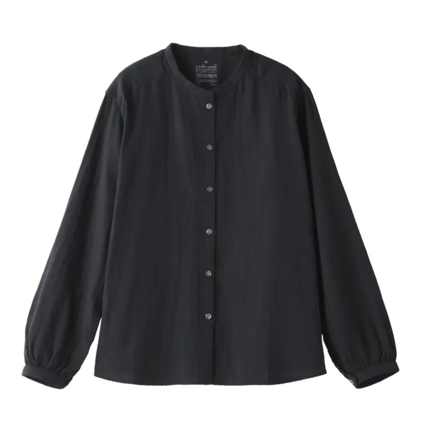 Women's Kapok Blend Double Gauze Long Sleeve Blouse
