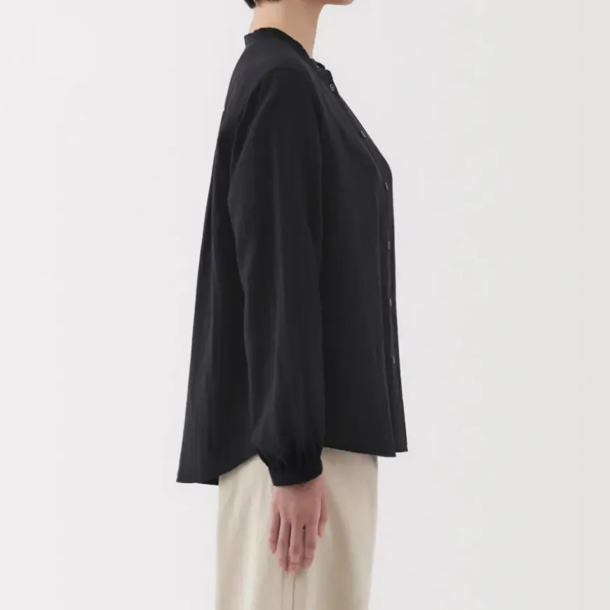 Women's Kapok Blend Double Gauze Long Sleeve Blouse