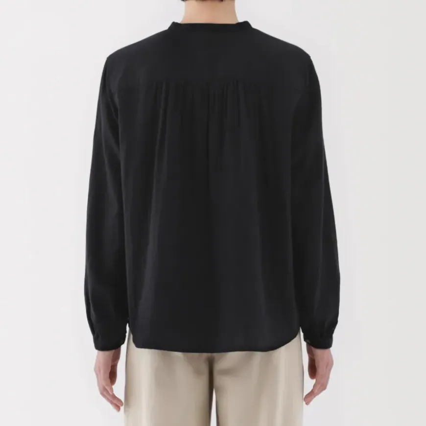 Women's Kapok Blend Double Gauze Long Sleeve Blouse