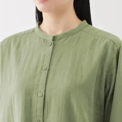 Women's Kapok Blend Double Gauze Long Sleeve Blouse