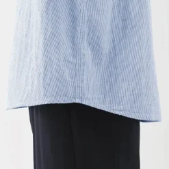 Women's Kapok Blend Double Gauze Long Sleeve Striped Blouse