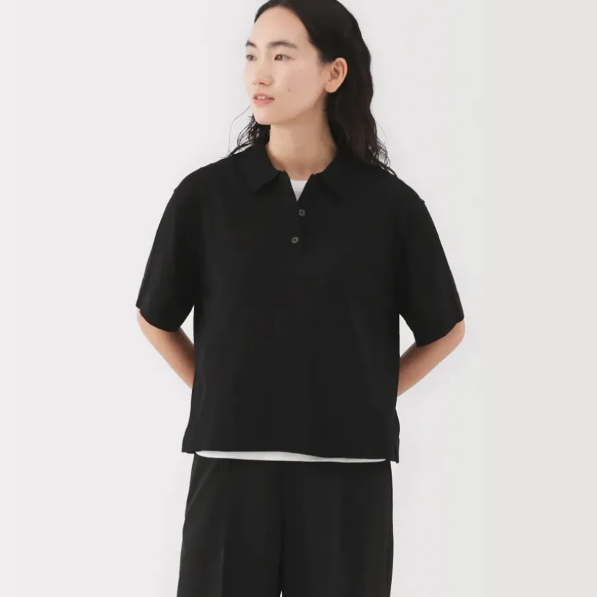 Women's Light Knit Short Sleeve Polo Jumper