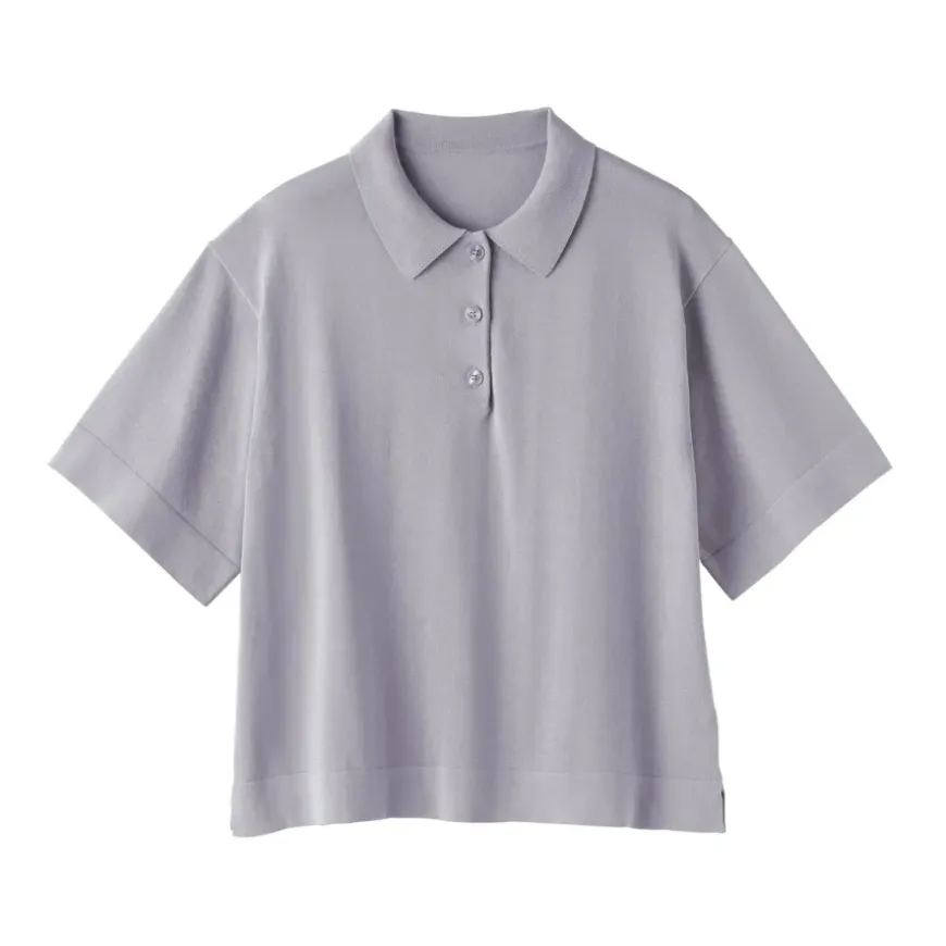Women's Light Knit Short Sleeve Polo Jumper