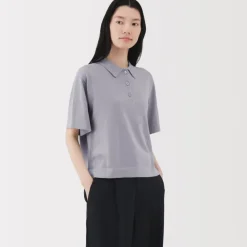 Women's Light Knit Short Sleeve Polo Jumper
