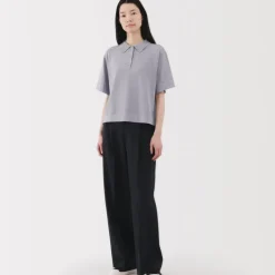 Women's Light Knit Short Sleeve Polo Jumper