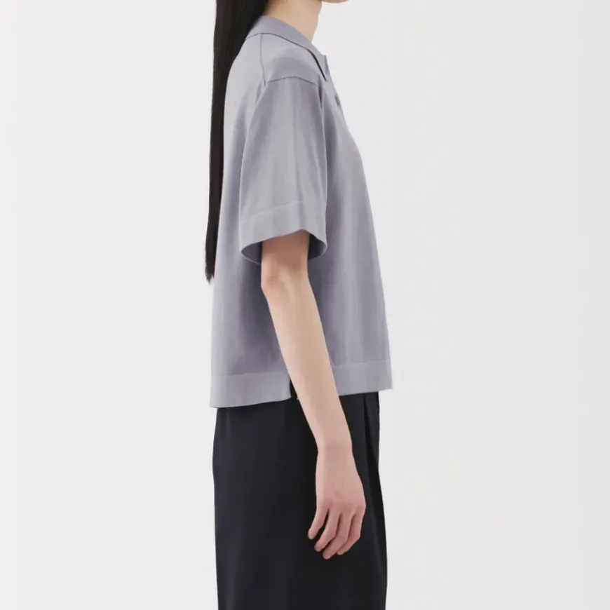Women's Light Knit Short Sleeve Polo Jumper