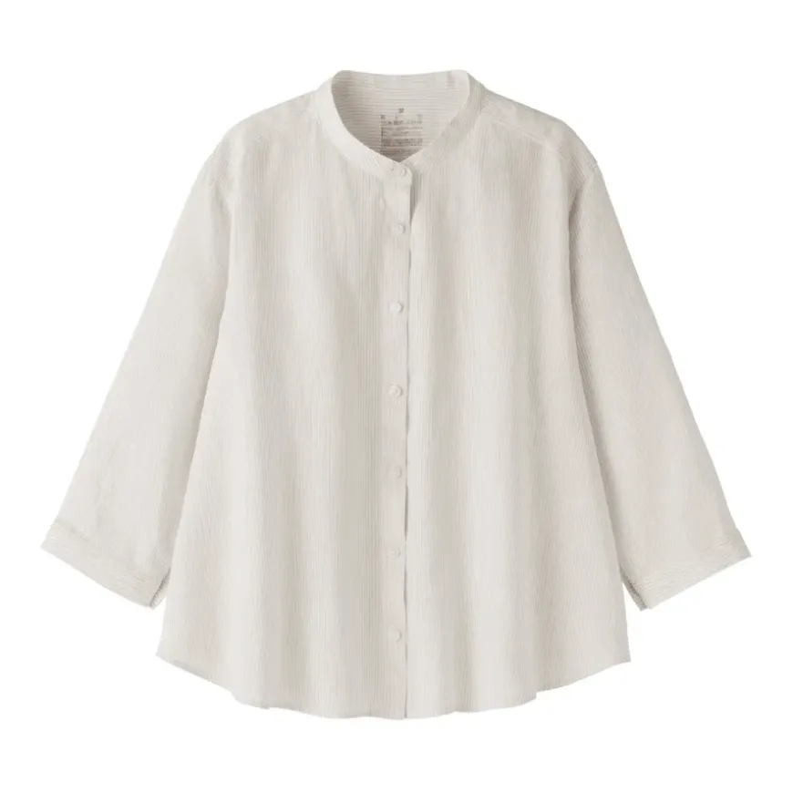 Women's Linen 3/4 Sleeve Striped Blouse