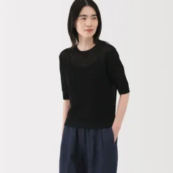 Women's Linen Blend Half Sleeve Sweater