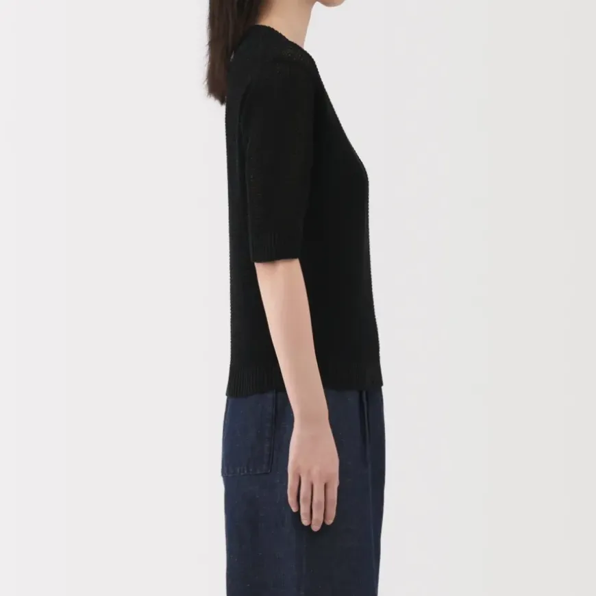 Women's Linen Blend Half Sleeve Sweater