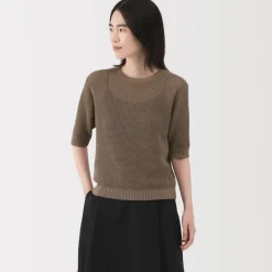Women's Linen Blend Half Sleeve Sweater