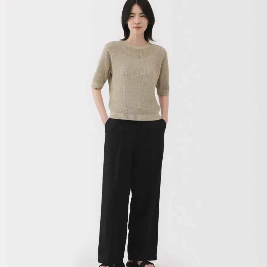 Women's Linen Blend Half Sleeve Sweater