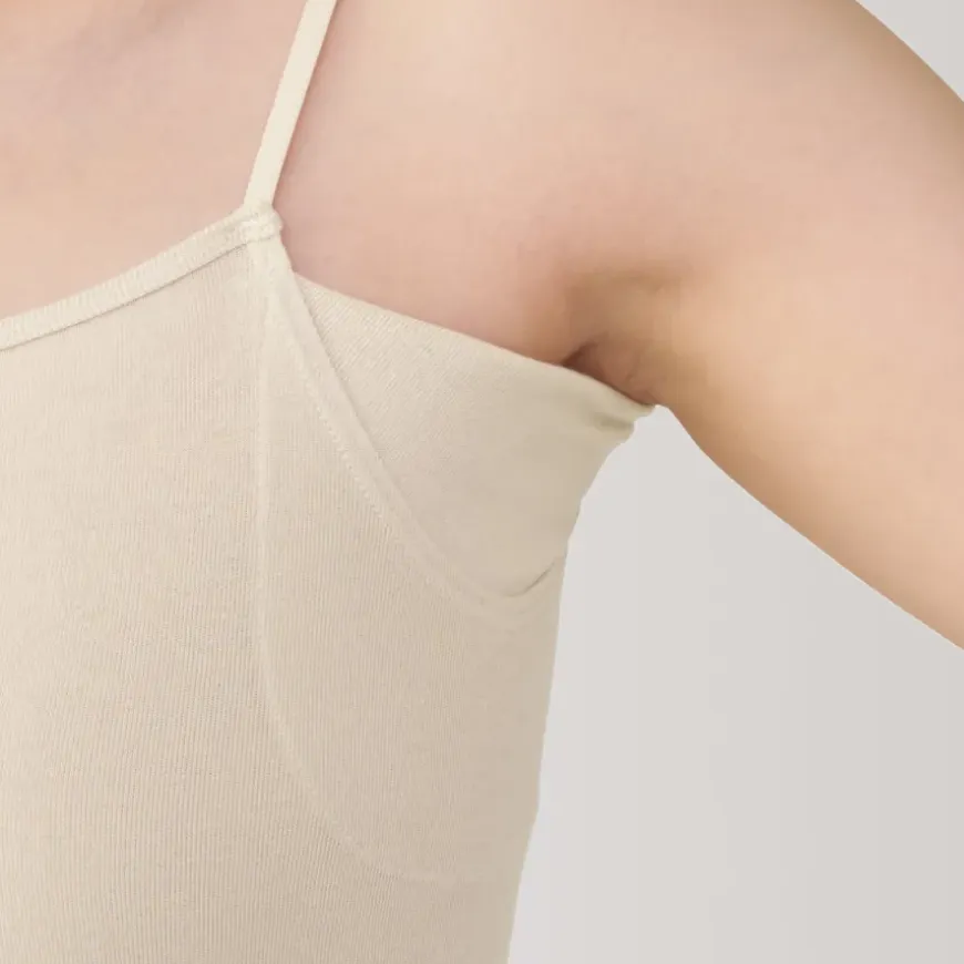 Women's Moisture-Wicking Cotton Camisole with Sweat Pads