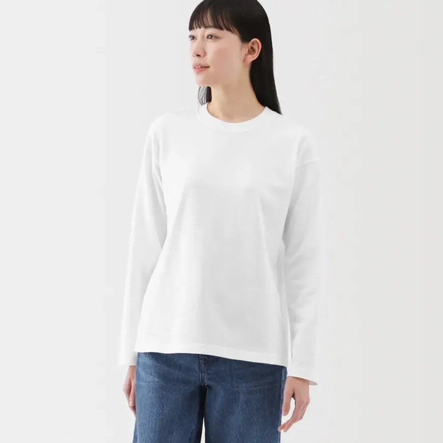 Women's 2-Ply Jersey Crew Neck Long Sleeve T-Shirt
