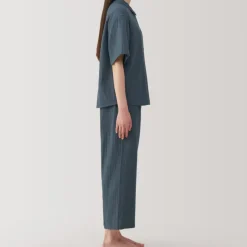 Women's Side Seamless Crepe Gauze Short Sleeve Pajamas