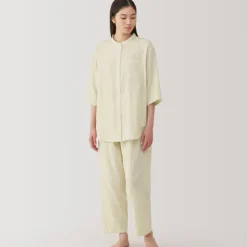Women's Side Seamless Lightweight Gauze 3/4 Sleeve Pajamas
