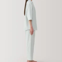 Women's Side Seamless Lightweight Gauze 3/4 Sleeve Pajamas