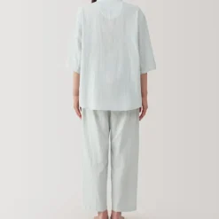 Women's Side Seamless Lightweight Gauze 3/4 Sleeve Pajamas