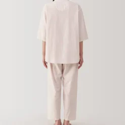 Women's Side Seamless Lightweight Gauze 3/4 Sleeve Pajamas