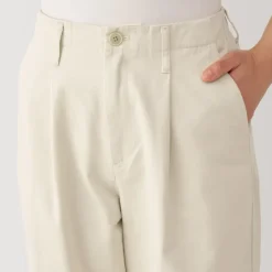 Women's Slub Yarn Chino Darted Wide Pants