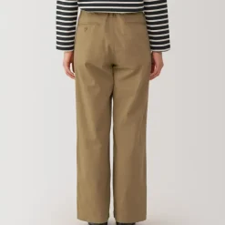 Women's Slub Yarn Chino Darted Wide Pants