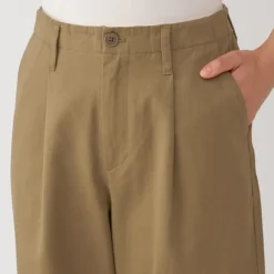 Women's Slub Yarn Chino Darted Wide Pants