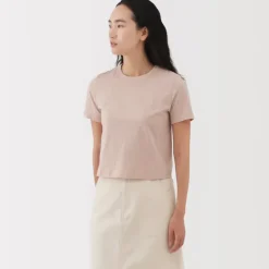 Women's Slub Yarn Crop Short-Sleeve T-Shirt