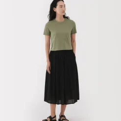 Women's Slub Yarn Crop Short-Sleeve T-Shirt